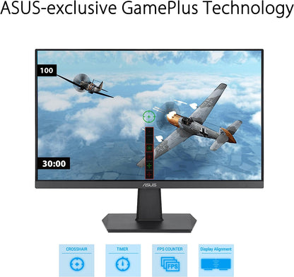ASUS 24” (23.8-Inch Viewable) 1080P Eye Care Monitor (VA24EHF) - IPS, Full HD, Frameless, 100Hz, 1Ms, Adaptive-Sync, for Working and Gaming, Low Blue Light, HDMI, VESA Mountable, Tilt, BLACK