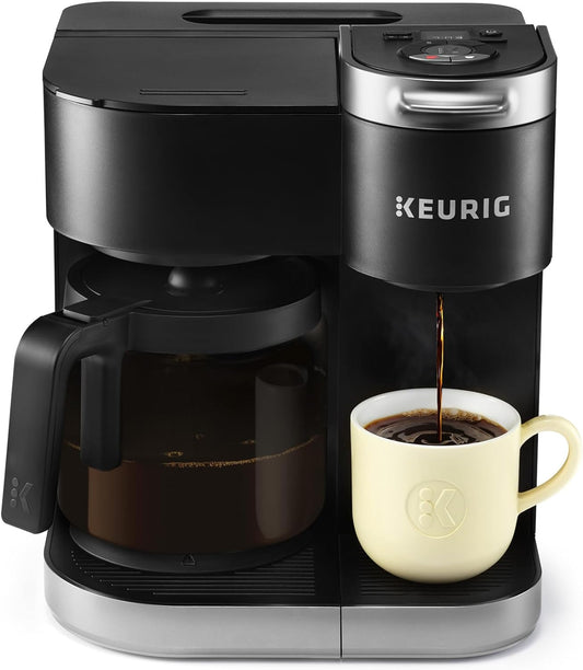 Keurig K-Duo Single Serve K-Cup Pod & Carafe Coffee Maker, with Multiple Brew Sizes, 60Oz Removable Reservoir, Programmable Auto Brew Carafe, (Gen 1), Black