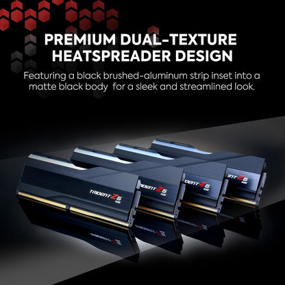 G.SKILL Trident Z5 RGB Series (Intel XMP 3.0) DDR5 RAM 64GB (2X32Gb) 6400Mt/S CL32-39-39-102 1.40V Desktop Computer Memory UDIMM - Matte Black (F5-6400J3239G32GX2-TZ5RK)