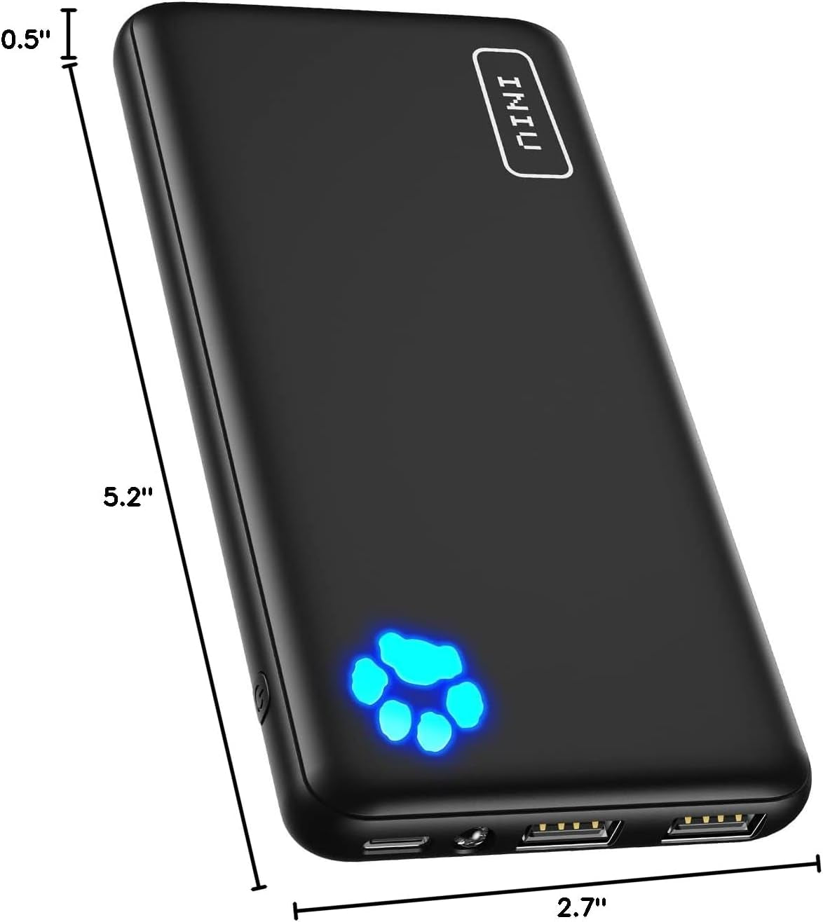 INIU Portable Charger, Slimmest 10000Mah 5V/3A Power Bank, USB C In&Out High-Speed Charging Battery Pack, External Phone Powerbank Compatible with Iphone 16 15 14 13 12 Samsung S22 S21 Google Ipad Etc