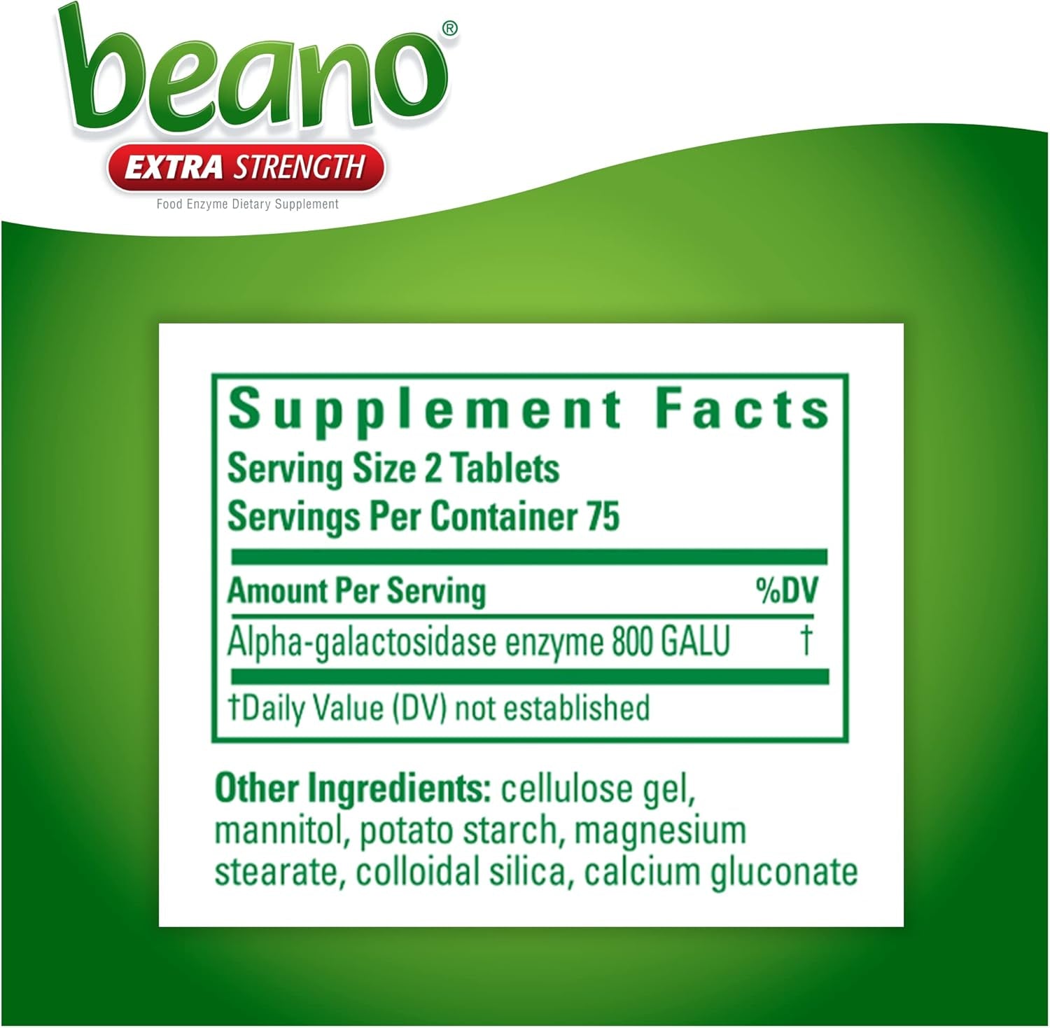 Beano Food Enzyme Dietary Supplement | Help Digest Gas-Causing Foods | 150 Tablets