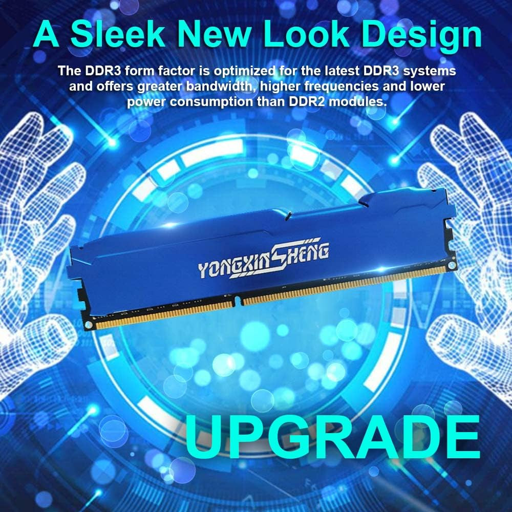 Yongxinsheng DDR3 32GB Kit (8Gbx4) Desktop RAM 1866Mhz PC3-14900 UDIMM Non-Ecc Unbuffered 1.5V 2Rx8 Dual Rank 240 Pin CL13 PC Computer Memory Upgrade Module (Blue)