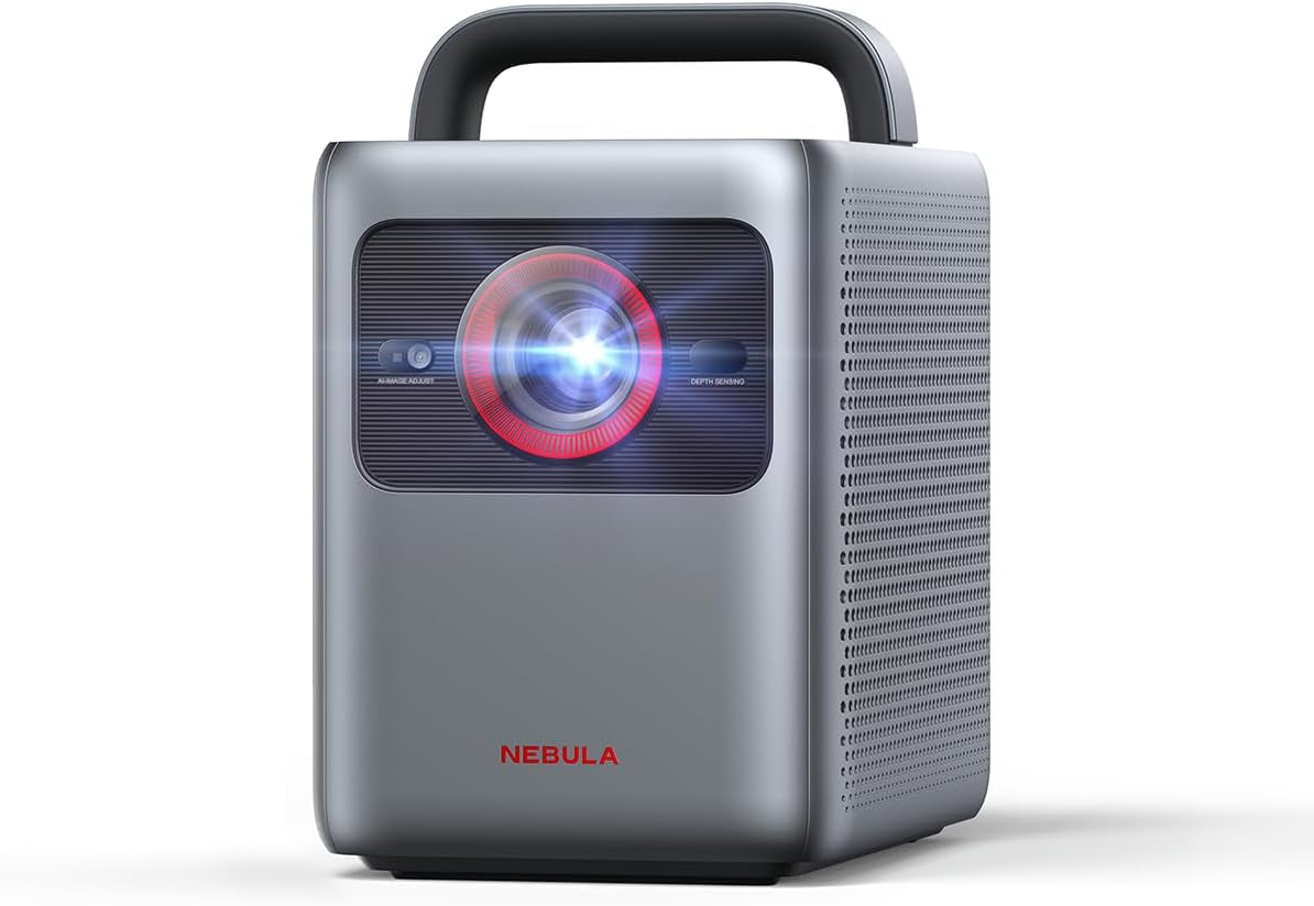 NEBULA Cosmos 4K SE Smart Projector, 4K High-Brightness Projector with Dolby Vision, 200" Huge Screen, 1,800 ANSI Lumens Brightness, Hybridbeam, Enhanced Image Quality, Google TV, Portable with Handle