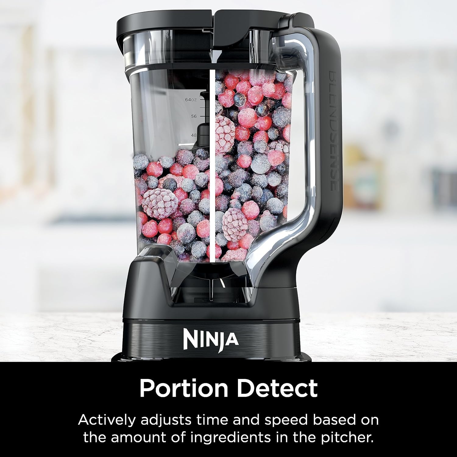 Ninja TB401 Detect Kitchen System Power Blender + Processor Pro, Blendsense Technology, Blender, Chopping & Smoothies, 1800 Peak Watts, 72 Oz. Pitcher, 64 Oz. Food Processor, 24 Oz. To-Go Cup, Black