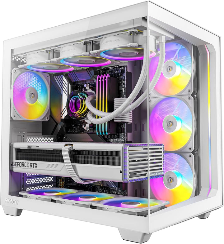 Antec C5 ARGB White, 7 X 120Mm ARGB PWM Fans Included, up to 10 Fans Simultaneously, Type-C 3.2 Gen 2 Port, Seamless Tempered Glass Front & Side Panels, 360Mm Radiator Support, Mid-Tower ATX PC Case