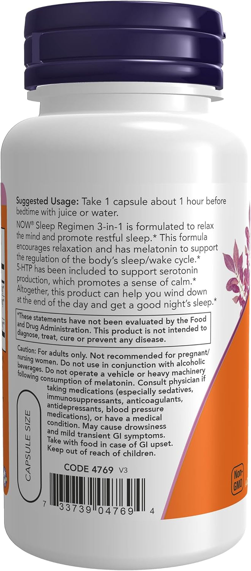 NOW Foods Supplements, Sleep Regimen 3-In-1, with Melatonin, 5-HTP and L-Theanine, Restful Sleep Blend*, 90 Veg Capsules