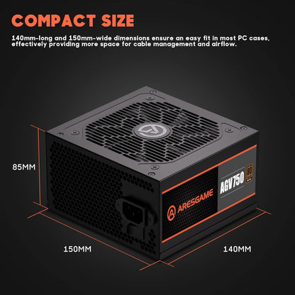 AGV Series 750W Power Supply, 80 plus Bronze Certified, Semi Modular Power Supply, 5 Year Warranty