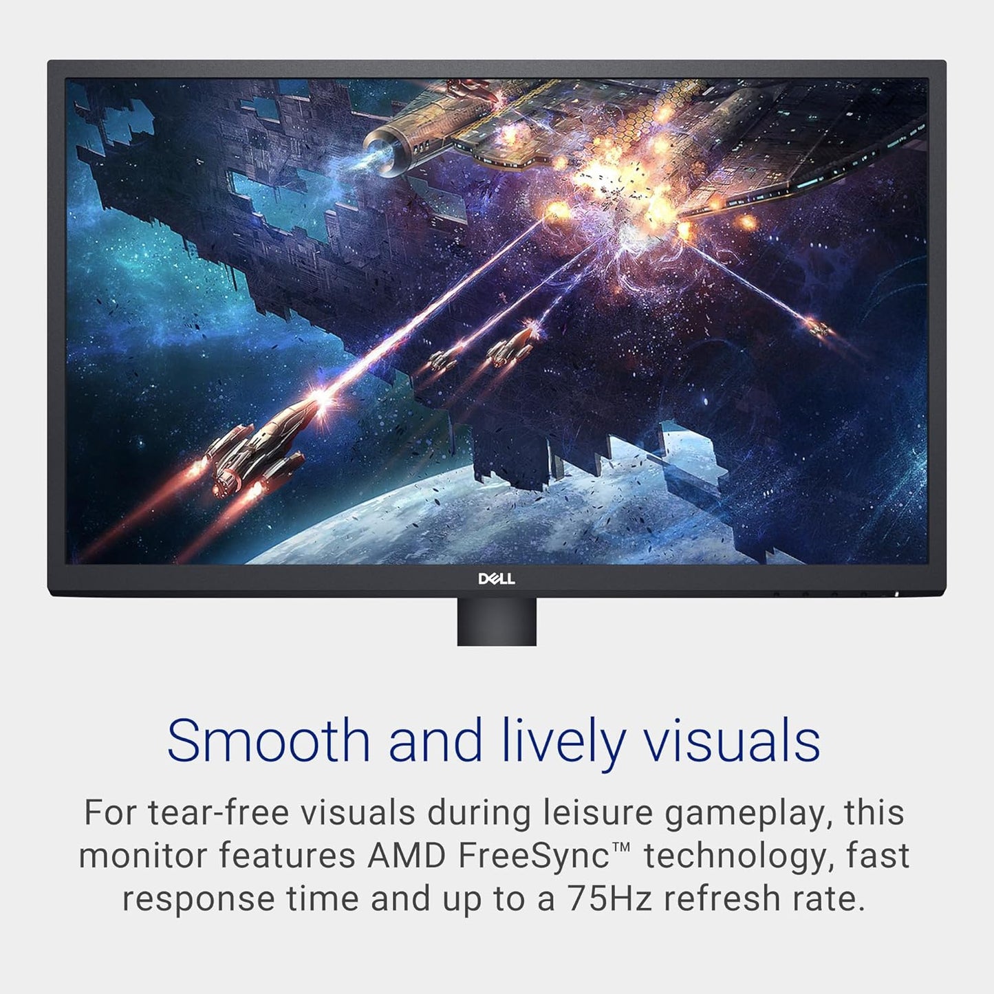 Dell SE2422HX Monitor - 24 Inch FHD (1920 X 1080) 16:9 Ratio with Comfortview (Tuv-Certified), 75Hz Refresh Rate, 16.7 Million Colors, Anti-Glare Screen with 3H Hardness, AMD Freesync- Black