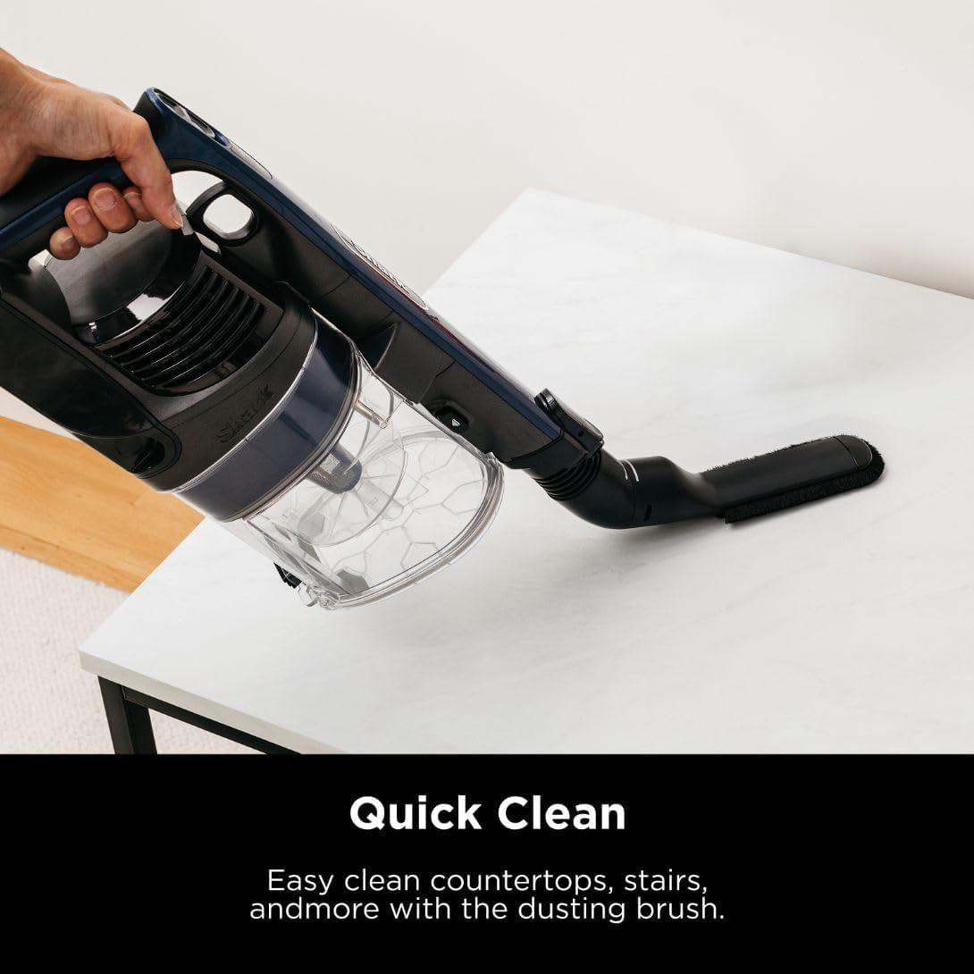 Shark Cordless Vacuum Cleaner with HEPA Filter, Lightweight, Portable, Rechargeable, Powerful Pet Hair Pickup, Removable Handheld, Crevice Tool, Dusting Brush, 50-Min Runtime, Blue, IZ363HT