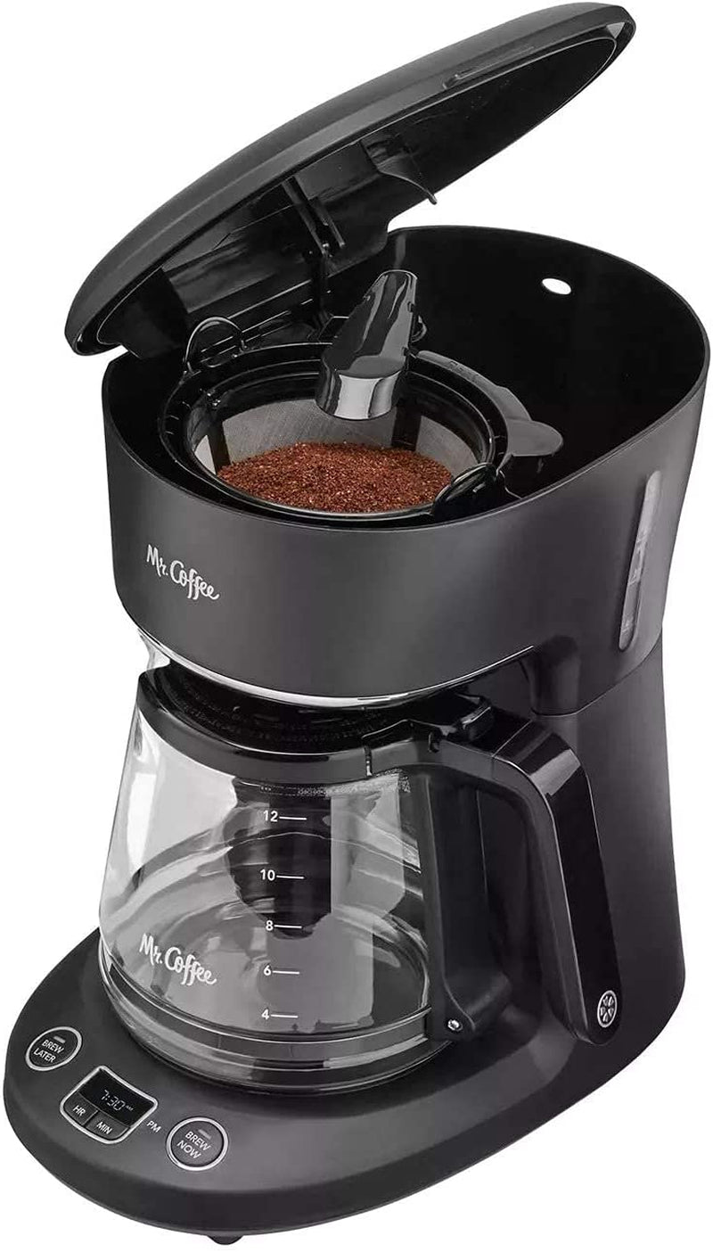 Mr. Coffee 12-Cup Programmable Coffeemaker, Brew Now or Later