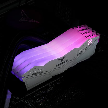 TEAMGROUP T-Force Delta RGB DDR5 Ram 32GB (2X16Gb) 6000Mhz PC5-48000 CL30 Intel XMP 3.0 & AMD Expo Compatible Desktop Memory Module Ram White FF4D532G6000HC30DC01