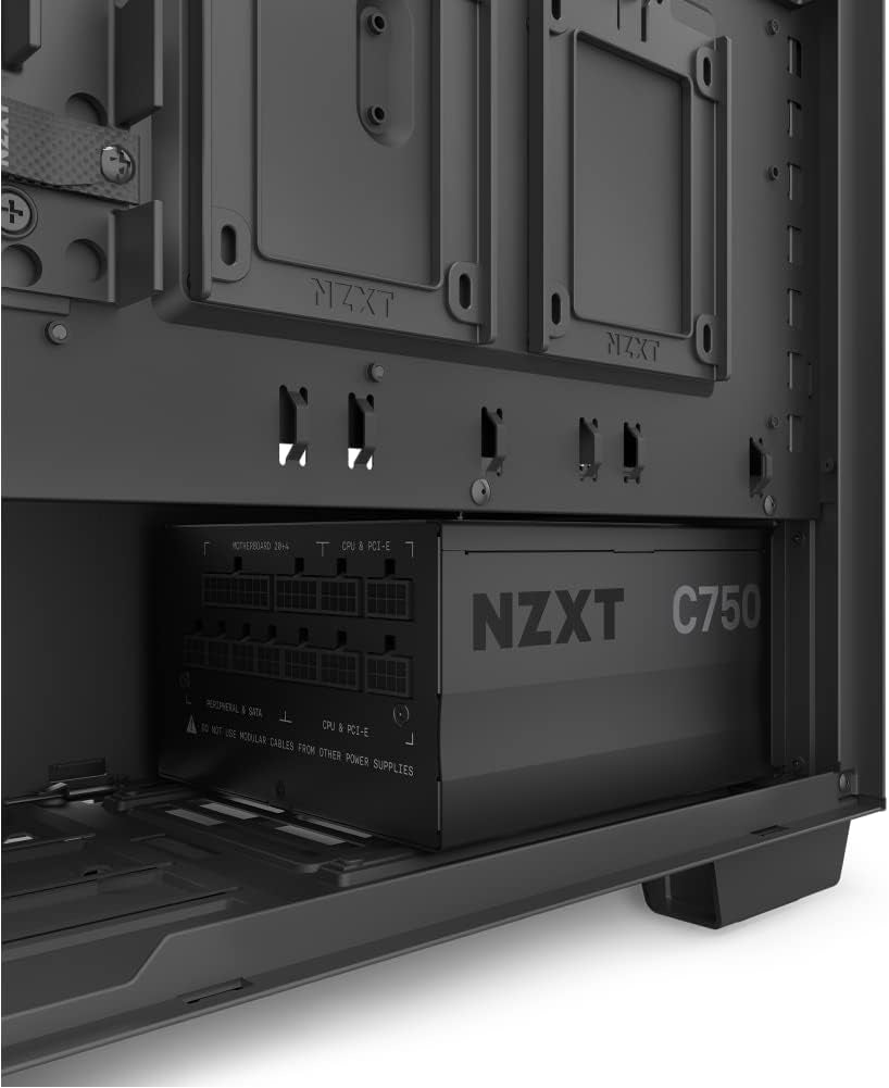 NZXT C750 PSU (2022) - PA-7G1BB-US - 750 Watt PSU - 80+ Gold Certified - Fully Modular - Sleeved Cables - ATX Gaming Power Supply