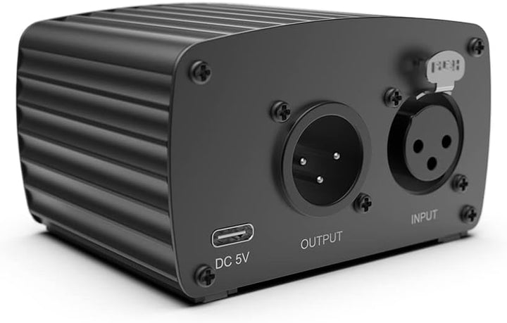 FIFINE 48V Phantom Power with Output/Input, Power Supply for Condenser Microphone, Recording Equipment-Pm48