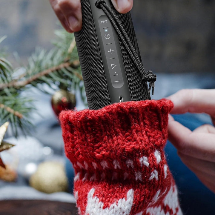 MIATONE Bluetooth Speakers 36W Portable Speaker with Stereo Sound Bass, Bluetooth 5.3 Wireless Speaker USB Type C Outdoor, 5000Mah 16H Playtime IPX7 Waterproof, Color Lights Speaker (Black)