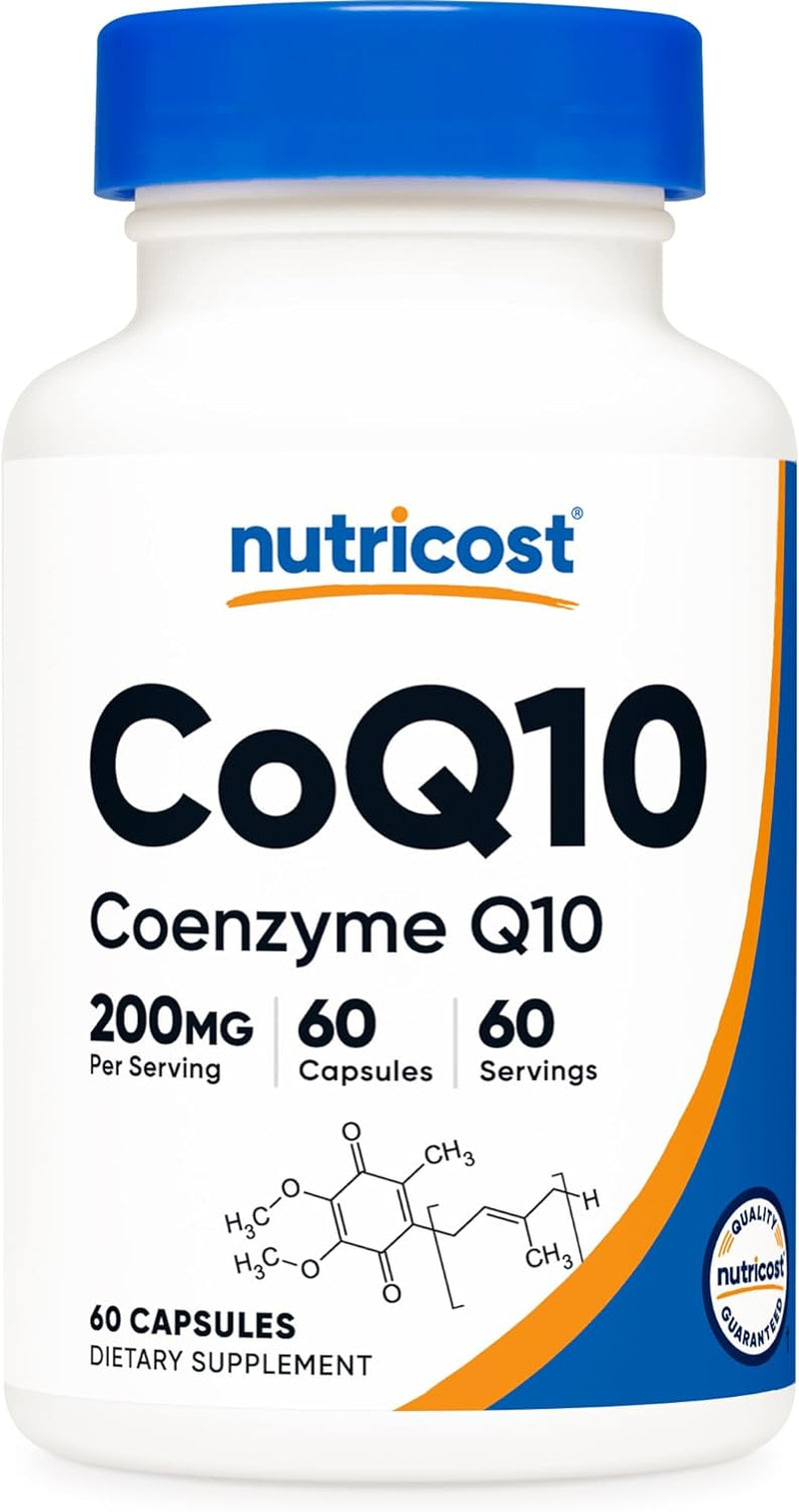 Nutricost Coq10 200Mg, 60 Vegetarian Capsules, 60 Servings - High Absorption, Vegetarian, Non-Gmo, Coenzyme Q10