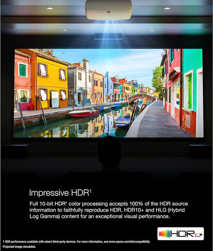 Epson Home Cinema LS11000 4K PRO-UHD Laser Projector, HDR, HDR10+, 2,500 Lumens Color & White Brightness, HDMI 2.1, Motorized Lens, Lens Shift, Focus, Zoom, 3840 X 2160, 120 Hz, Home Theater, Gaming