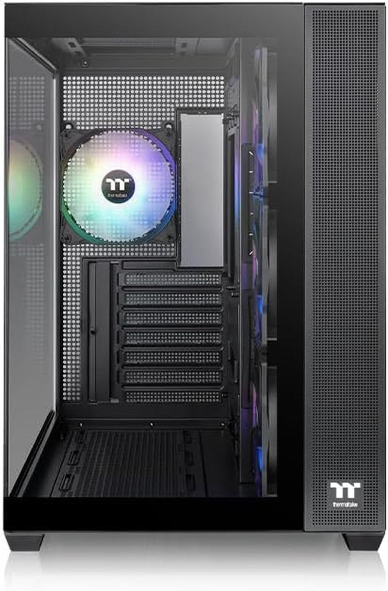 View 380 TG ARGB Black ATX Case; 4X120Mm ARGB Fans Included; Supports Hidden-Connector Motherboard; Front & Side Dual Tempered Glass Panel; CA-1Z2-00M1WN-00; 3 Year Warranty