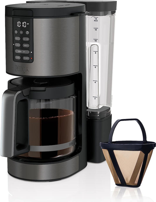 Ninja Programmable XL 14-Cup Coffee Maker PRO, 14-Cup Glass Carafe, Freshness Timer, with Permanent Filter, Black Stainless Steel, DCM201BK