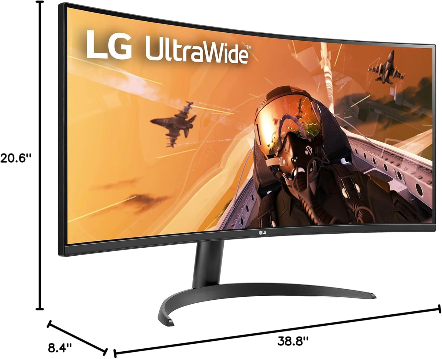 LG 34WP60C-B 34-Inch 21:9 Curved Ultrawide QHD (3440X1440) VA Display with Srgb 99% Color Gamut and HDR 10, AMD Freesync Premium and 3-Side Virtually Borderless Screen Curved QHD Tilt,Black