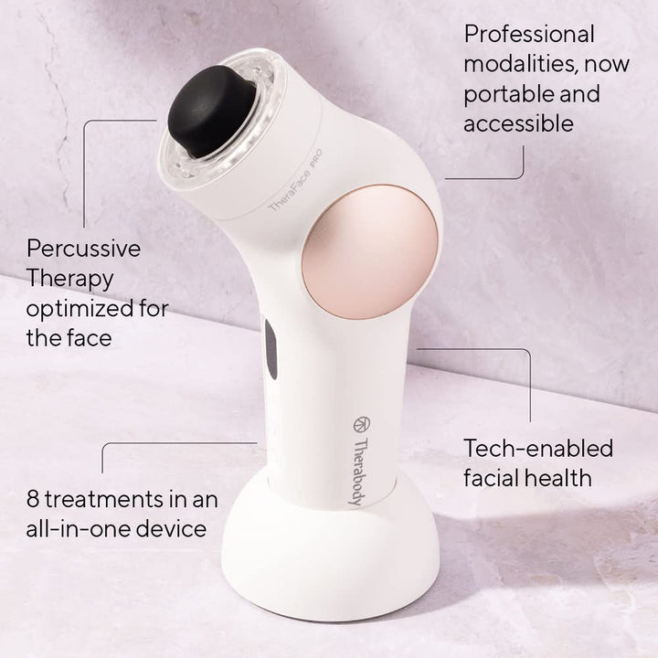 PRO Microcurrent Facial Device - 8-In-1 Compact Face Massager, Facial Kit & Face Sculpting Tool with Light Therapy for Skin Tightening, anti Wrinkle, anti Aging & Skin Care (White)