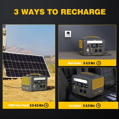 VTOMAN 600W Portable Power Station, LFP Battery Powered Generator with 2X 600W AC Outlets (Surge 1200W), 4X USB Ports, 3X DC Output for Outdoor Camping, Vehicle Emergency, Electric Backup