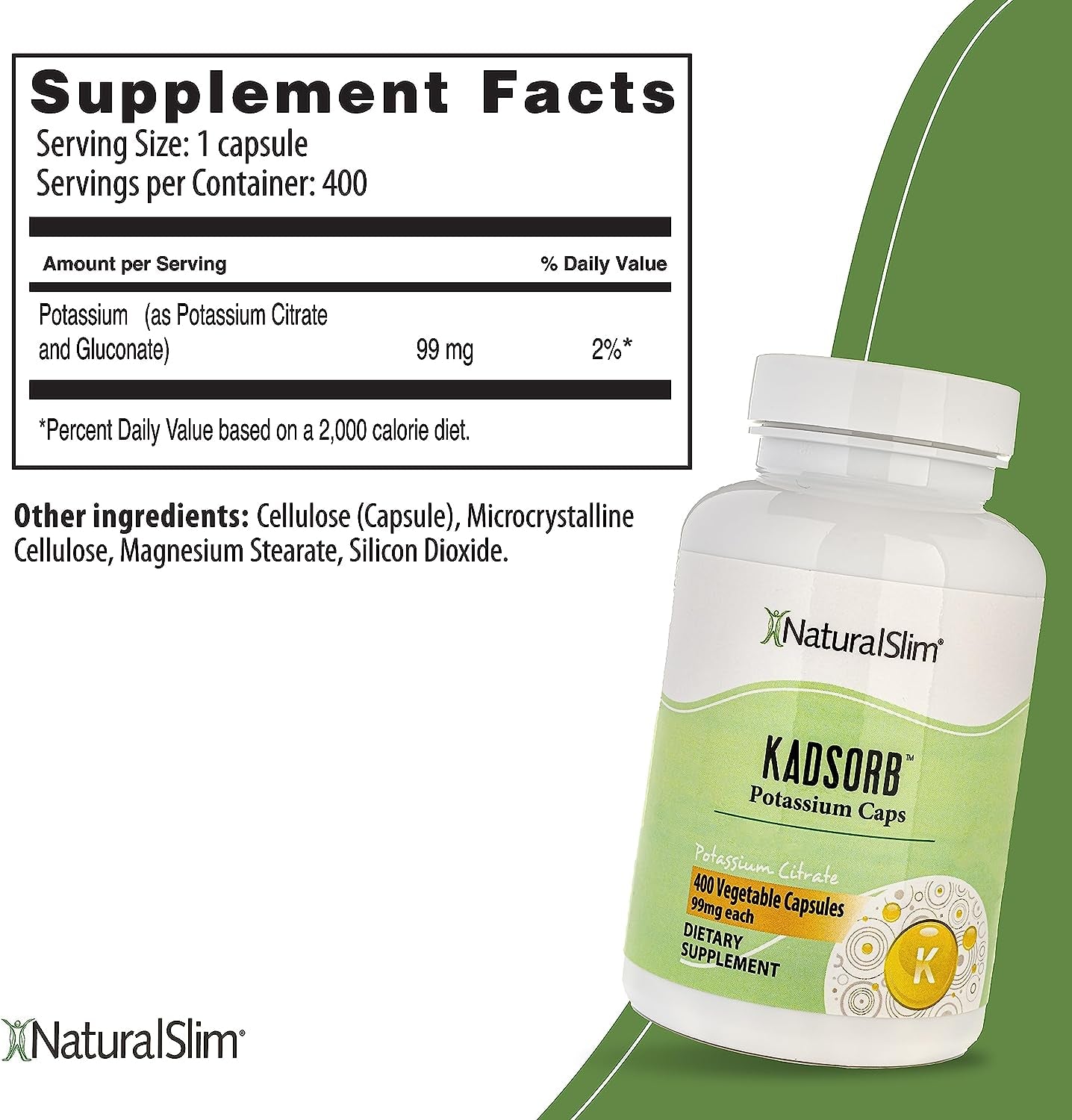 Naturalslim Dynamic Duo - Magicmag Magnesium Powder Stress & Sleep Support Drink & Kadsorb Potassium Caps Electrolyte Balance Normal Ph Support - Natural Aid for a Slow Metabolism