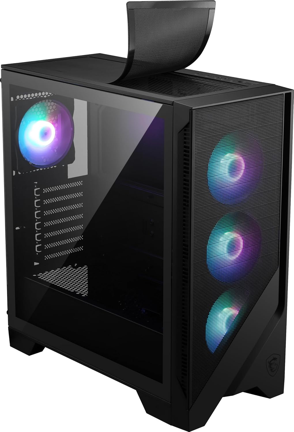 MSI MAG Forge 321R Airflow - Premium Mid-Tower Gaming PC Case - Tempered Glass Side Panel - ARGB 120Mm Fans - Liquid Cooling Support up to 360Mm Radiator - Vented Front Panel