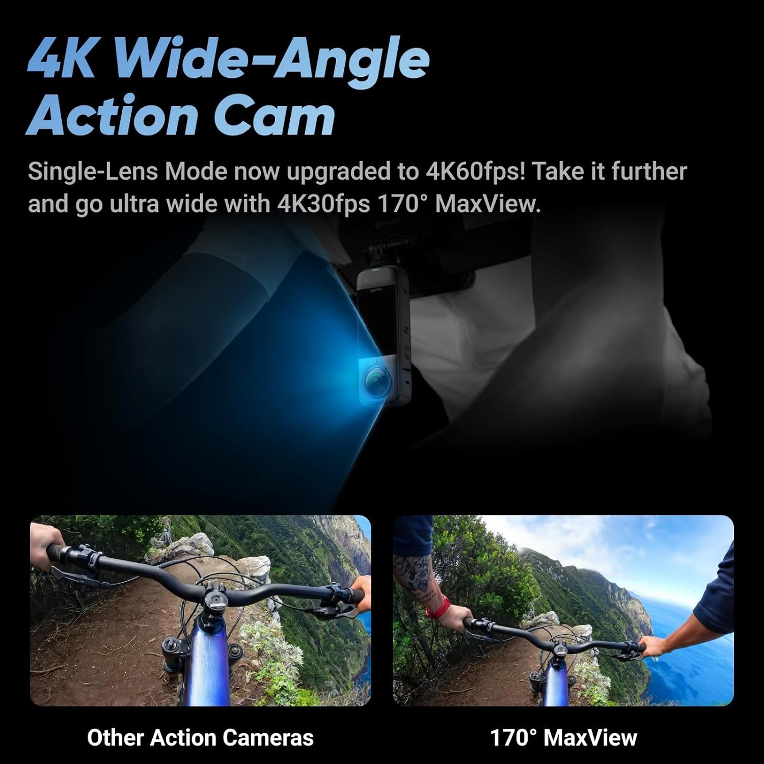 Insta360 X4 Motorcycle Bundle- 8K Waterproof 360 Action Camera, 4K Wide-Angle Video, Invisible Selfie Stick, Removable Lens Guards, 135 Min Battery Life, AI Editing, Stabilization, No Micro SD Card
