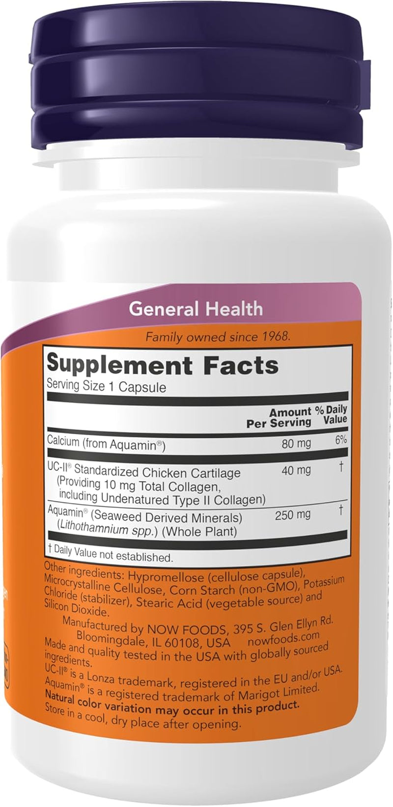 NOW Foods Supplements, UC-II Type II Collagen with Undenatured Type II Collagen, 60 Veg Capsules