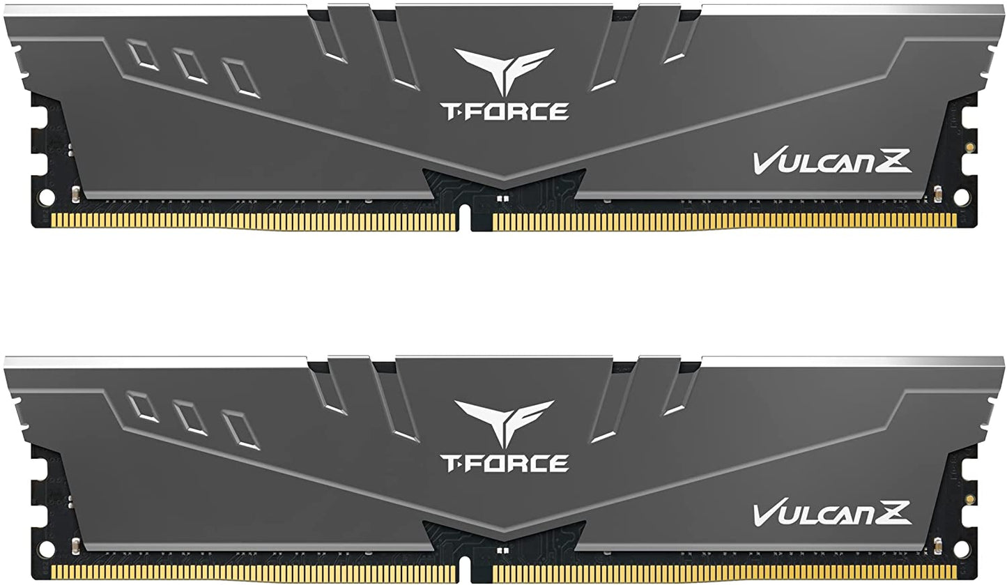 TEAMGROUP T-Force Vulcan Z DDR4 16GB Kit (2X8Gb) 3200Mhz (PC4-25600) CL16 Desktop Memory Module Ram (Gray) - TLZGD416G3200HC16CDC01