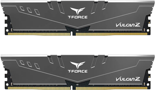 TEAMGROUP T-Force Vulcan Z DDR4 DRAM 16GB Kit (2X8Gb) 3200Mhz Desktop Memory Module (PC4-25600) CL16 Ram (Gray) - TLZGD416G3200HC16FDC01