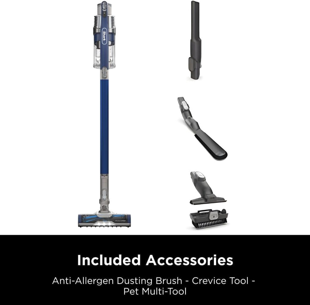 Shark Cordless Vacuum Cleaner with HEPA Filter, Lightweight, Portable, Rechargeable, Powerful Pet Hair Pickup, Removable Handheld, Crevice Tool, Dusting Brush, 50-Min Runtime, Blue, IZ363HT