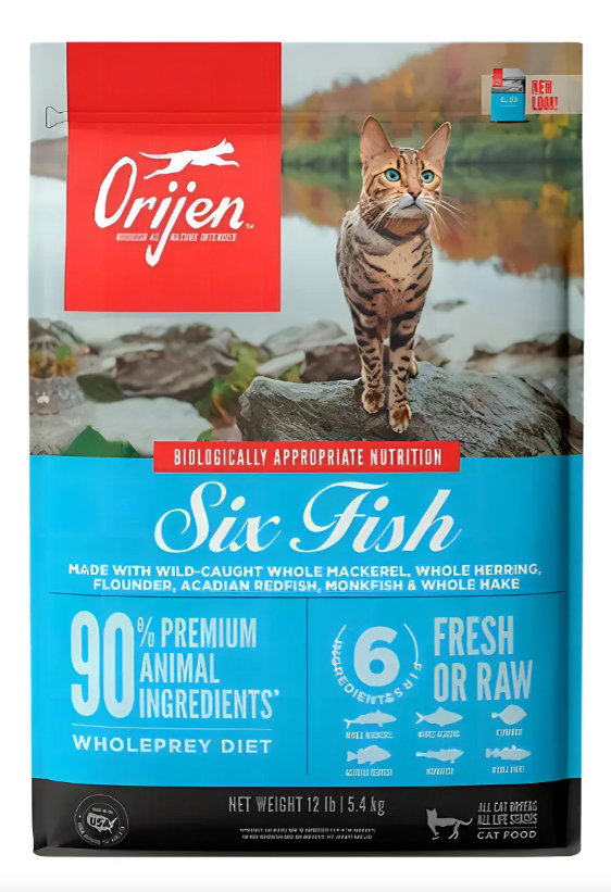 Alimento premium Orijen Six Fish para gatos 5.4 kg