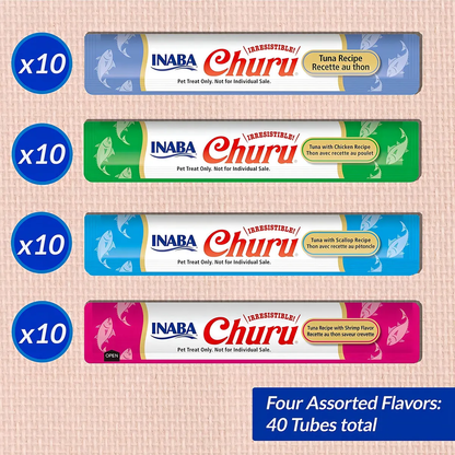 Snack cremoso Inaba Churu Seafood Variety gatos 40 uds